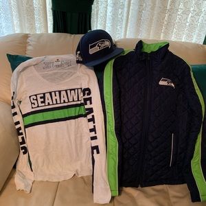 SEATTLE SEAHAWKS BUNDLE, SHIRT&JACKET&CAP,
